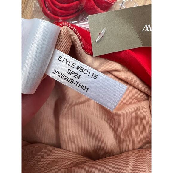 NWT J.Crew Gemma Ruched Bandeau One-Piece Bright Cerise Red Swimsuit Women's 24 - Picture 8 of 13